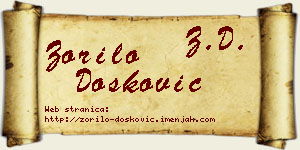 Zorilo Dosković vizit kartica